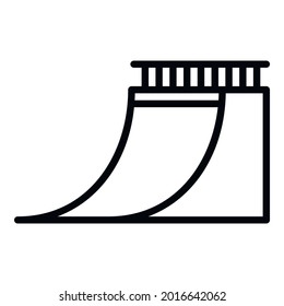 Skateboard jump wall icon. Outline skateboard jump wall vector icon for web design isolated on white background