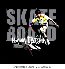 skateboard jumping style illustration logo