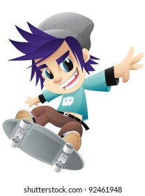 Skateboard Kid Vector