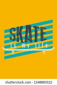 skateboard kids poster colorful apparel distressed