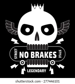 Skateboard king skull typography, t-shirt graphic design trendy skater, 
skater shop,tee,fashion,logo,club,sport,extreme,rider,graffiti,wheels,
teenage lifestyle, isolated stock- vector