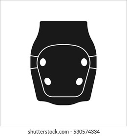 Skateboard Knee Pad or protector symbol sign silhouette icon on background