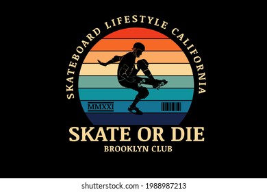 skateboard lifestyle california color orange green and blue