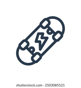 Skateboard with Lightning Bolt Design