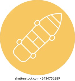 Skateboard Line Circle Icon Design For Personal And Commercial Use.