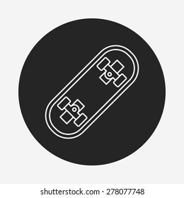 skateboard line icon