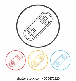skateboard line icon