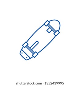 Skateboard line icon concept. Skateboard flat  vector symbol, sign, outline illustration.