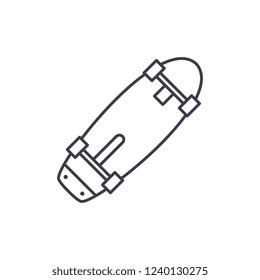 Skateboard line icon concept. Skateboard vector linear illustration, symbol, sign