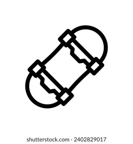 skateboard line icon illustration vector graphic. Simple element illustration vector graphic, suitable for app, websites, and presentations isolated on white background