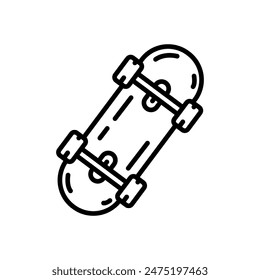 skateboard, line icon, isolated background
