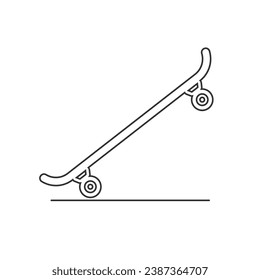 Skateboard line icon isolated on white background. Extreme sport. Sport equipment. Set icons colorful square buttons. Vector Illustration