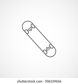 Skateboard Line Icon On White Background