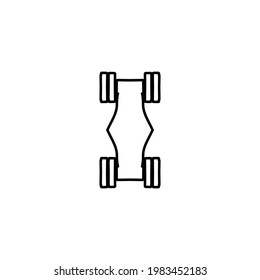 Skateboard Linie Symbol. Einfache Skateboardkurse mit Plakathintergrund. Logo-Design-Element. T-Shirt-Druck. Vektorgrafik für Aufkleber.