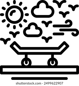 Skateboard Line Icon Vector Design