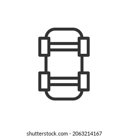 Skateboard line icon. Web symbol for web and apps. Sign design in outline style. Skateboard stroke object.