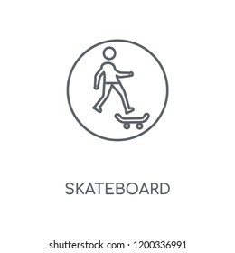 Skateboard linear icon. Skateboard concept stroke symbol design. Thin graphic elements vector illustration, outline pattern on a white background, eps 10.