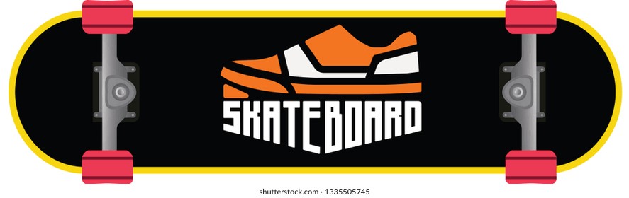 Skateboard with skateboard logo