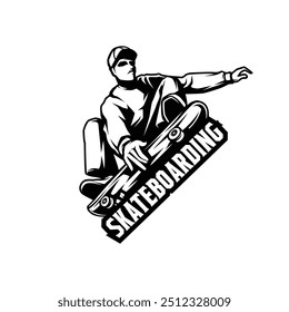 Skateboard Logo design Vector. Skateboard Sticker Illustration design vector