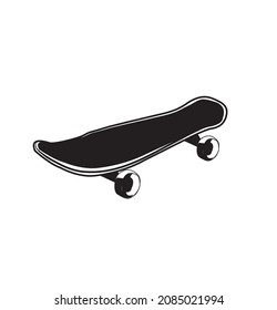 Skateboard Logo Icon Flat Vector Design
