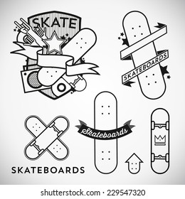 skateboard logo set