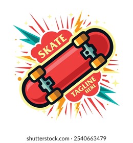 Design colorido do modelo do logotipo do skate