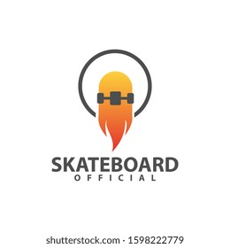 Skateboard logo template design vector, illustration icon