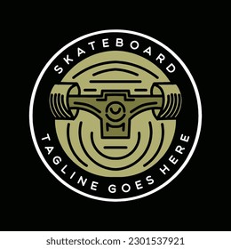 Skateboard Logo Vector Design illustration Retro Vintage Badge Emblem Symbol and Icon