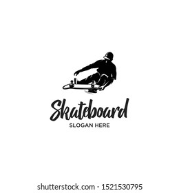 skateboard man style silhouette logo