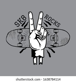 Skateboard Modern T Shirt Design Illustration