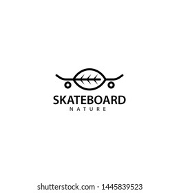 Skateboard Nature Logo Design Icon