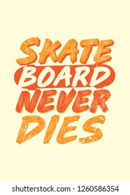 skateboard never dies distressed kids poster colorful apparel