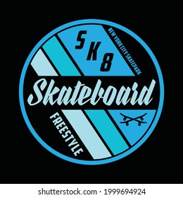 Skateboard, new york city, typography graphic design, for t-shirt prints, vector illustration