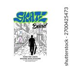 SKATEBOARD No Limits Trash design t-shirt vector illustration