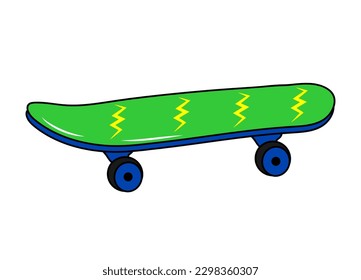 Skateboard. Nostalgia for the 80s, 90s. Extreme sport equipment for youth activity. Vector illustration.