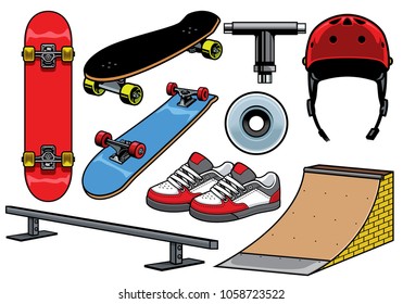 skateboard objects set