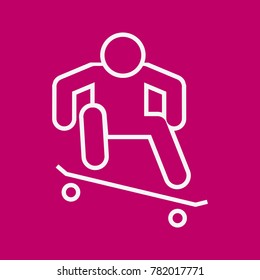 Skateboard Ollie Sport Outline Figure Symbol Vector Illustration Graphic