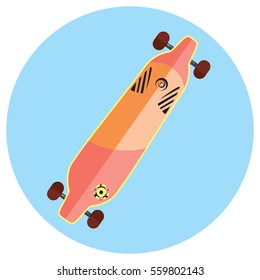 Skateboard on background. Great skateboard for road.