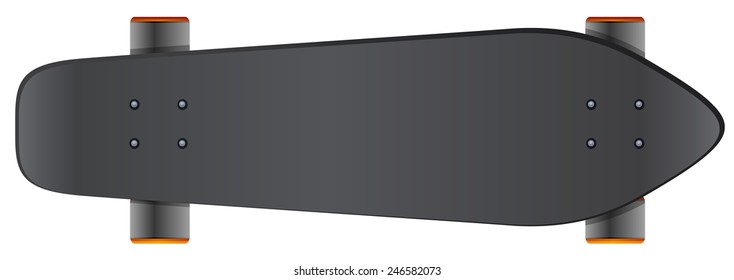 A skateboard on a white background