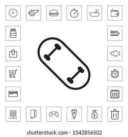 Skateboard outline icon for web and mobile