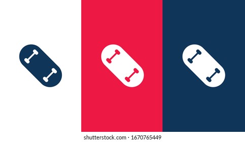 Skateboard outline icon for web and mobile
