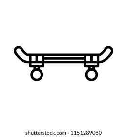 Skateboard outline vector icon.