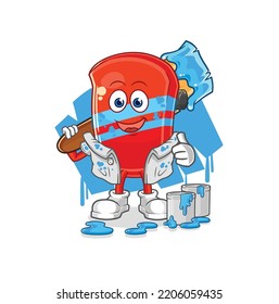 the skateboard painter illustration. character vector
