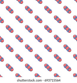 Skateboard pattern in cartoon style. Seamless pattern vector illustration
