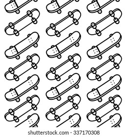 Skateboard pattern on white background