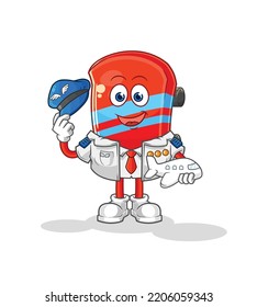 the skateboard pilot mascot. cartoon vector