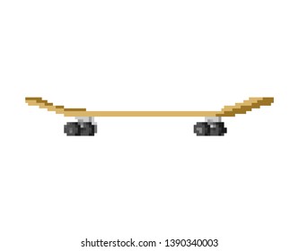 Skateboard pixel art. Board for riding 8 bit. Old game graphics
 
