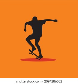 skateboard player silhouette vector image
