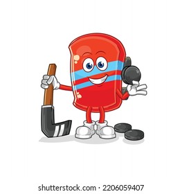 the skateboard playing hockey vector. cartoon character