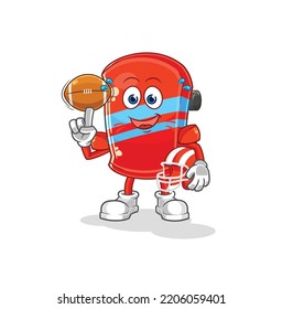 the skateboard playing rugby character. cartoon mascot vector
